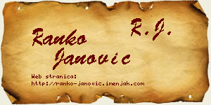 Ranko Janović vizit kartica